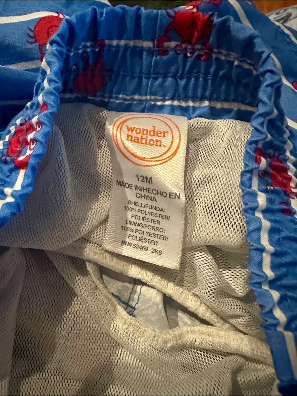 3, Toddler swim trunks, Sz 12 mo to 18 mo Frogs, Dinosaur, Crabs designs on each